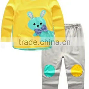 2016 Children Kids Colour Print Cotton Long Pajamas For Boys And Girls thumbnail-1