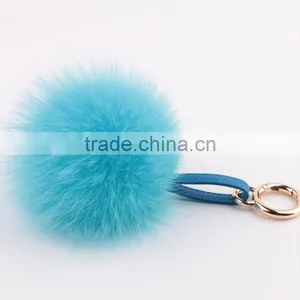 Myfur Custom Beautiful Colors Large Fox Fur Ball Phone Pendant Fox Fur Pompom Key Chain thumbnail-4