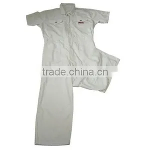 Twill Beige Short Sleeve Working Overalls thumbnail-1