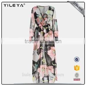 Fashionable Latest Designs Chiffon Maxi Dresses Fabric Wholsale With Digital Print thumbnail-2