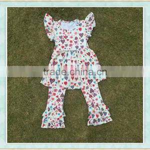 Wholesale Baby Clothes the Valentine's Day Girl Cartoon Peach Heart Long Sleeve Set thumbnail-1