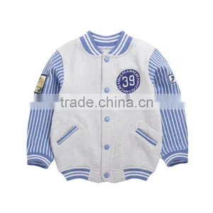 Children's Baseball Wear New Spring Clothes to Keep Warm Coat Baby Stripe Baseball Jackets thumbnail-1