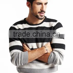 2017 Supple Simple Design Round Collar Stripe Sweater Men Pullover With Low Prices thumbnail-2