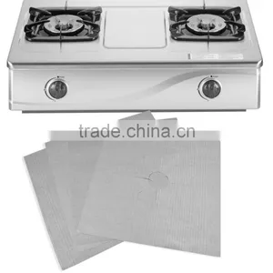 2016 Hot Sale Reusable Aluminum Foil 4pcs/lot Gas Stove Protectors Cover/Liner Reusable Non Stick Silicone Dishwasher Safe thumbnail-2