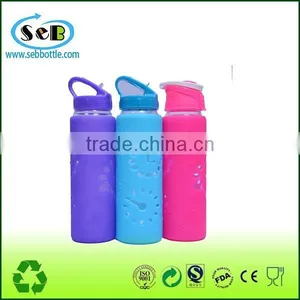 Eco Friendly Promotional Christmas Gift Screw Cap Glass Bottle Silicon Sleeve thumbnail-1