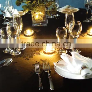 Wholesale Customized Wedding Table Linens Polyester Jacquard Grey Cloth TableCloths Party Table Covers thumbnail-5