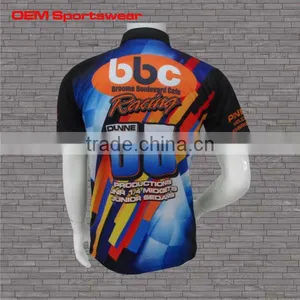 Short Sleeve Blue Dye Sublimation Mesh Motocross Jerseys thumbnail-4