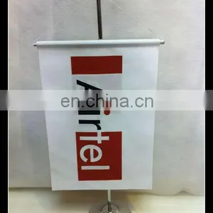Digital Printing Satin Table Flag With Stainless Steel thumbnail-1