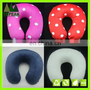 Inflatable U-shape PVC Velvet Cover Inflatable Travel Neck Pillow thumbnail-3