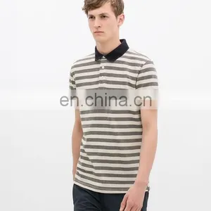 T-shirt Polo, Wholesale New Fashion Stripe Polo Shirts for Men thumbnail-1