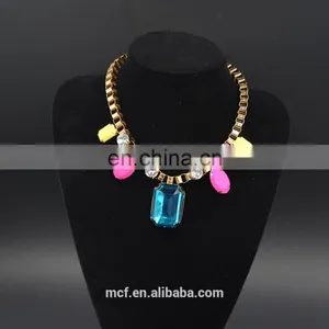 Wholesale Crystal Diamond Rhinestone Fashion Pendant Necklace MCB-0034 thumbnail-4