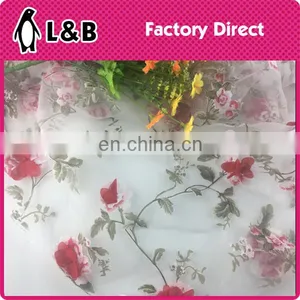 Wholesale New Popular 3D Flower Print Organza Fabric thumbnail-2
