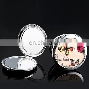 Personalized Wedding Gift Pocket Mirror,Wholesale Cosmetic Pocket Makeup Mirror thumbnail-2