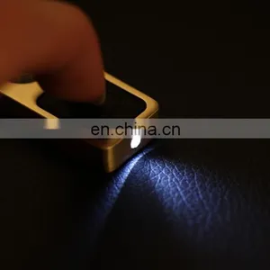 Fashion Led Light Compass Designer Leather Keychains thumbnail-3