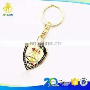 High Quality 3D CustomTemple Metal Keychain in Antique Gold thumbnail-3