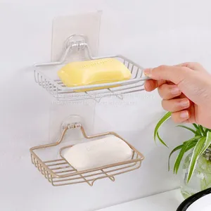 Metal Soap Basket Bathroom Soap Rack Drain Holder Wall Mounted Soap Rack thumbnail-1