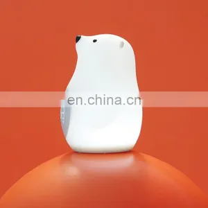 Creative Cute Bear LED Night Light Clock Adjustable Time Lamp For Children Baby Kids thumbnail-4