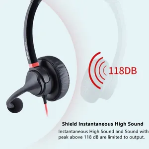 Hion H730D Dual Sides Dual Microphones USB Noise Cancelling Headphone thumbnail-2