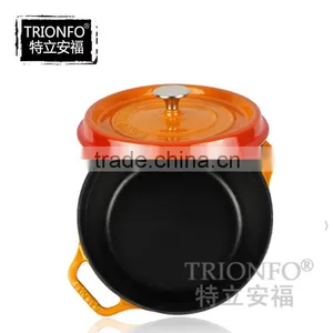 Trionfo Orange Pot Pre-seasoned Cast Iron Cookware Enameled Hot Pot thumbnail-2