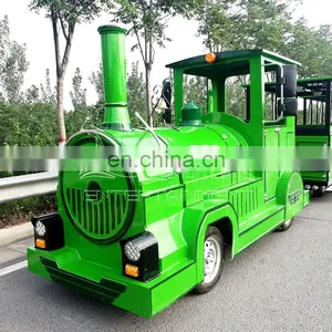 Attractive Amusement Diesel Power Trackless Train Sightseeing Road Train for Sale thumbnail-1