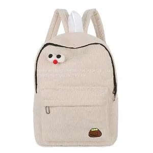 Corduroy School Backpack Bag Casual Bags Kids Bagpack Children School Backpack thumbnail-2