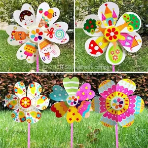 Creative Drawing and Painting Kids Girls Coloring DIY Toys Windmill DIY Painting Graffiti Coloring Educational Toys thumbnail-4
