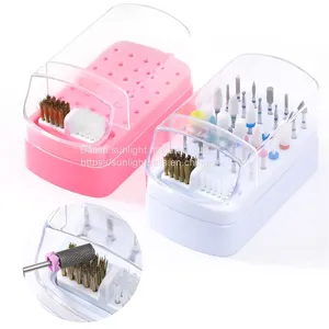 30 Hole Nail Polishing Head Storage Box, Cleaning Brush, Dustproof Box, Nail Polishing Head Display Rack, Nail Tools thumbnail-1
