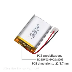 Professional Customize UFX 803040 1000mAh 3.7V Small Rechargeable Battery for Eye Massager Wearable Digitals thumbnail-3