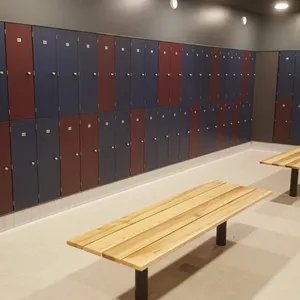 Durable Waterproof HPL Board Staff Locker With Bench thumbnail-1