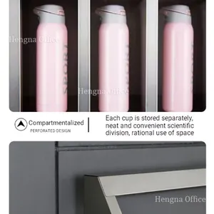 Water Bottle Rack | Stainless Steel Cup Storage Unit With Anti-Collision Rubber | for Gym Locker Room thumbnail-3