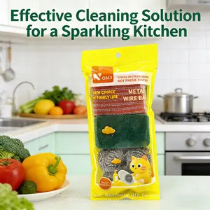 Supermarket Exclusive Kitchen Scourer Cleaning Ball Set Dish Wash Sponge Set thumbnail-1
