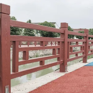 Cement Wood Imitation Guardrails for Rivers and Scenic Areas, Concrete Bark Imitation Railings for Parks, Bark Imitation Fences, and Solid Wood Imitation Enclosures thumbnail-3