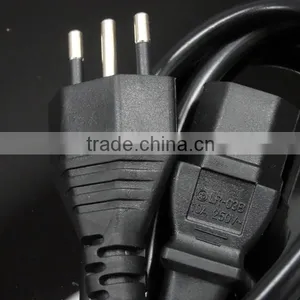 VDE ROHS Approved Attractive Quality Italy/Italian/Type L Power Cord Plug With IEC 320 C13 Ends thumbnail-2