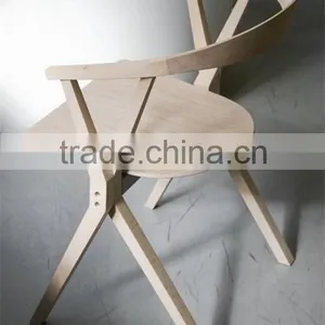 RCH-4106 X-shaped Legs Solid Oak Dining Chair With Flip-up Seat thumbnail-2