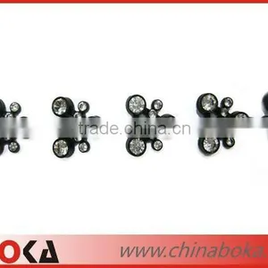 New Design Fashion 3d Flower Rhinestones Bridal Lace Trim thumbnail-2