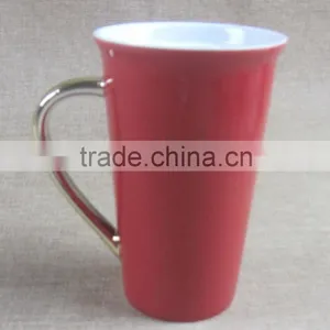 2015 Hot Sell Red Mugs With Gold Colour thumbnail-6