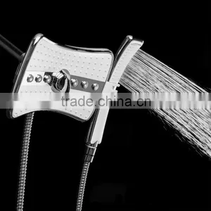 Rainfall Massage Jets Dual Function Overhead Shower Head Handheld Wand Combo Set thumbnail-1