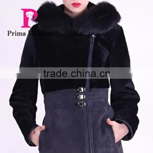 2016 New Design Medium Length Winter Women Slim Fit Woolen Coat With Belt thumbnail-6