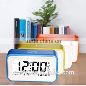 New Design Promotion Item Smart Multi-functional Digital Electric Three Alarms Setting Talking LCD Desk Clock thumbnail-2