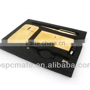 Bamboo Elegant Gift Set 3 in 1 Bamboo Mouse and Hub,ball Pen thumbnail-1