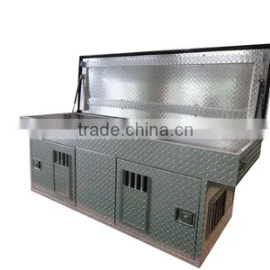 Diamond Aluminum Plated Pickup Dog Box With Top Starage thumbnail-1