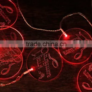 Xmas 10LED Circle Plate With Merry Christmas Light Chain thumbnail-1