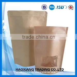 Wholesale Ziplock Packaging Bag Stand up Style White Kraft Bag With Rectangle Window Stand up Zipper Bag thumbnail-3