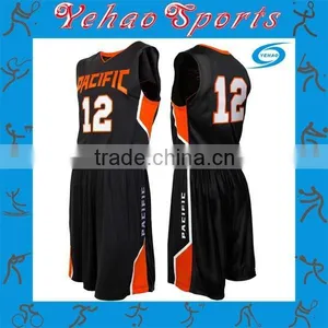 2015 High Quality Fashion Design Polyester Black Man Basketball Jersey thumbnail-1