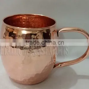 100% Pure Copper Moscow Mules Barrel Hammered Mug thumbnail-1
