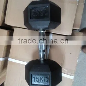 Hex Rubber Dumbbell Weight thumbnail-1