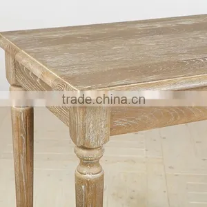 French Style Vintage Oak Wood Side Table thumbnail-5