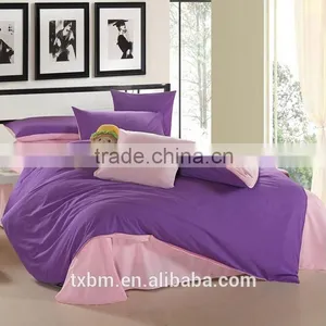 Polyester Sanding Fabric Solid Color Bedding Set thumbnail-3