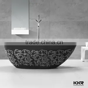 Australia Hot Acrylic Solid Surface Small Black Bathtub thumbnail-1