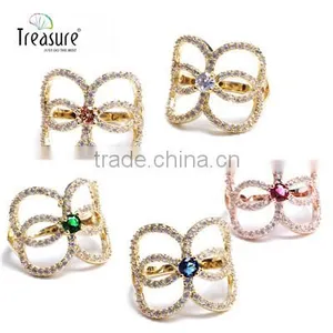 Fashion Unique Jewelry Zircon Gold Wedding Ring BR01560 thumbnail-4